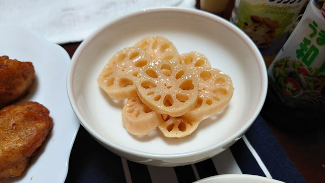 レンコンの甘酢煮.JPG