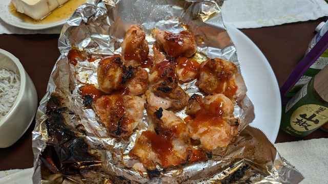 鶏のホイル焼きにチリソース.jpg